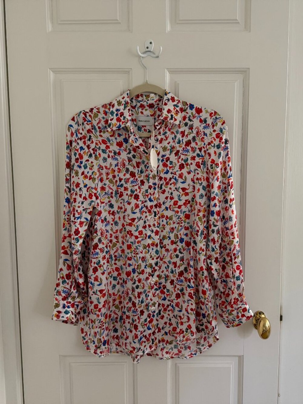 Eleanor Leftwich Eleanor Silk Shirt Poppy Floral XXS NWT